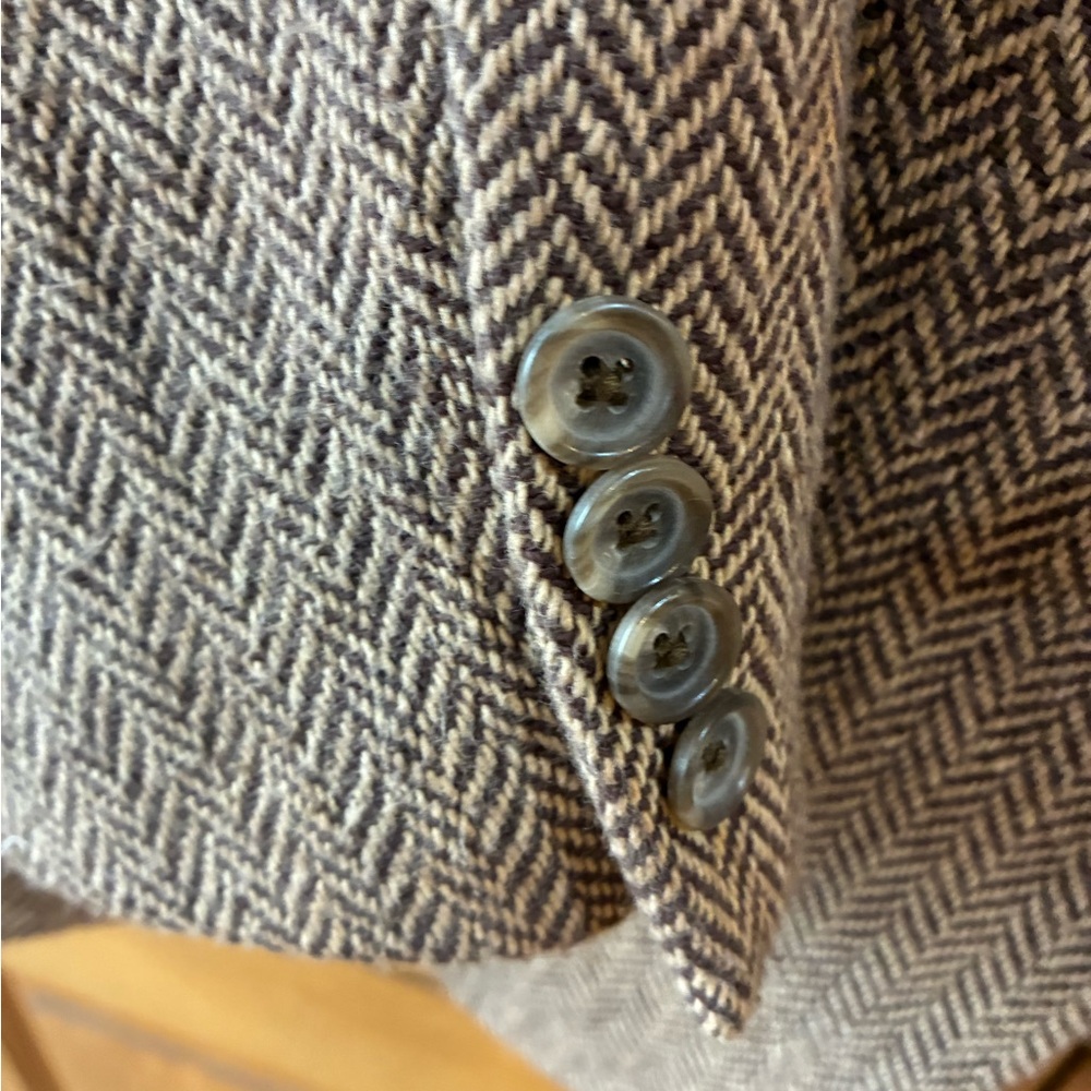 Ralph Lauren Tan Herringbone Blazer - Picture 6 of 9